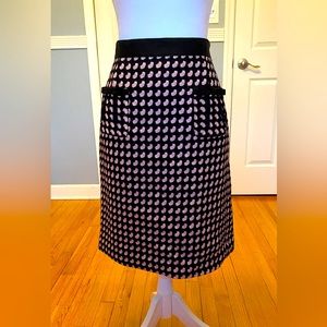 Vintage pink/black tweed pattern skirt - size 8